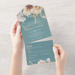 Trouwkaarten met RSVP | BOHO Pampas Gras All In One Uitnodiging