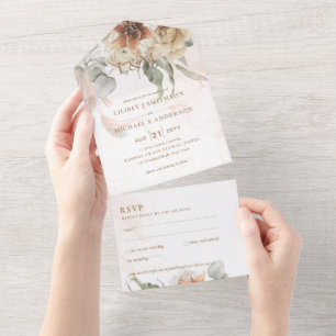 Trouwkaarten met RSVP BOHO Pampas Gras All In One Uitnodiging
