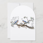 Trouwkaarten met vintage blauwe vogels kaart (Achterkant)