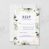 Trouwkaarten met witte bloemen voor RSVP (Voorkant)