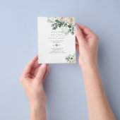 Trouwkaarten met witte rozen 'Liefde in bloei' Flyer (Hand)