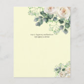 Trouwkaarten met witte rozen 'Liefde in bloei' Flyer (Achterkant)