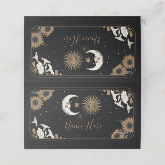 Trouwkaarten Namen Trouwtarot Moon Sun Stars Plaatskaartje (Buitenkant ongevouwen)