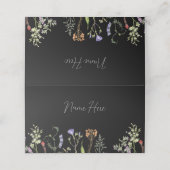 Trouwkaarten Namen Wildflowers Bloemen Donker Plaatskaartje (Buitenkant ongevouwen)