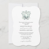 Trouwkaarten Sage Green Crest Christelijk Kaart (Voorkant)