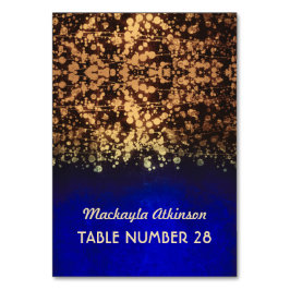 Trouwkaarten String Lichten goud en blauw Kaart