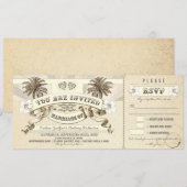 Trouwkaarten - Uitnodigingen voor strandbruiloften (Voorkant / Achterkant)