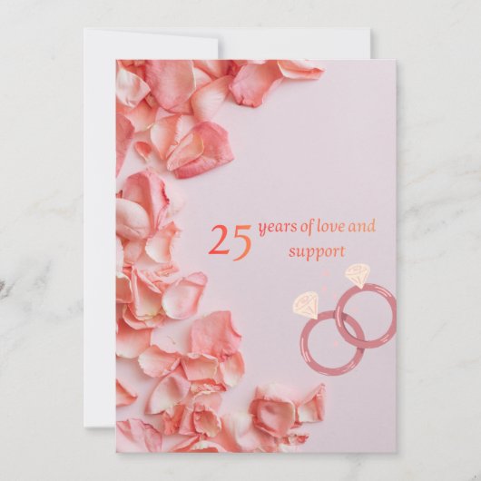 trouwkaarten voor 25 jaar getrouwd feestdagenkaart (Voorkant)