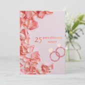 trouwkaarten voor 25 jaar getrouwd feestdagenkaart (Staand voorkant)