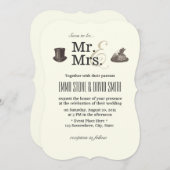 Trouwkaarten voor bruid en bruidegom vintage kaart (Voorkant / Achterkant)