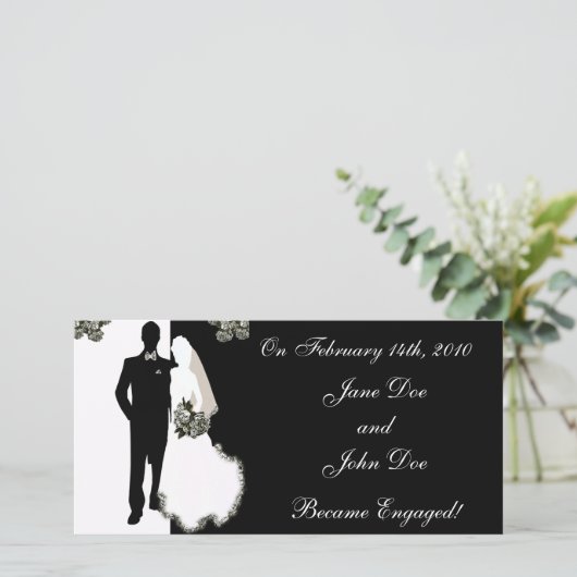 Trouwkaarten voor de aankondiging van onze verlovi (Staand voorkant)