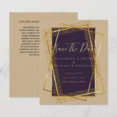 TROUWKAARTEN VOOR EEN BUDGETBRUILOFT  Goud glansfo (Voorkant / Achterkant)