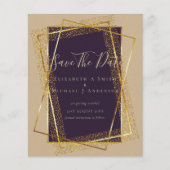 TROUWKAARTEN VOOR EEN BUDGETBRUILOFT Goud glansfo (Voorkant)
