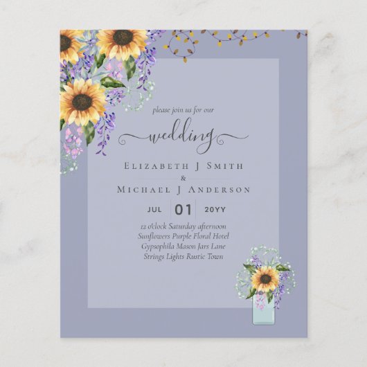 TROUWKAARTEN VOOR EEN BUDGETBRUILOFT Landelijke Zo (Voorkant)