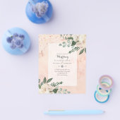 Trouwkaarten witte rozen LAAGSTE PRIJS Flyer (Enkel)