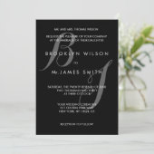 Trouwkaarten Zwart Wit Eenvoudig Kaart (Staand voorkant)