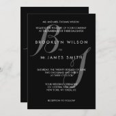 Trouwkaarten Zwart Wit Eenvoudig Kaart (Voorkant / Achterkant)