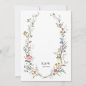 Trouwkaartjabloon met wilde bloemen, afdrukbaar kaart (Achterkant)