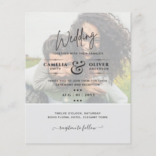 TROUWKAARTJE FOTOGRAFIE Budget Overlay Tekst LeahG Flyer (Voorkant)