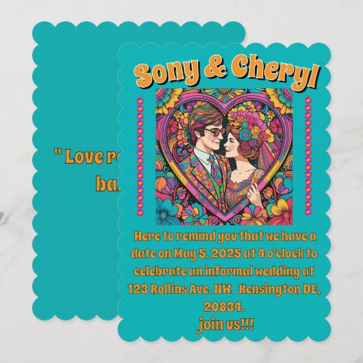 " TROUWKAARTJE " KAART (Voorkant / Achterkant)