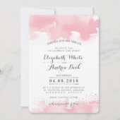 TROUWKAARTJE stijlvol chic waterverf roze Kaart (Voorkant)