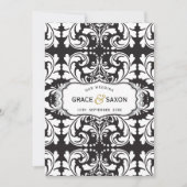 TROUWKAARTJE stijlvol zwart en wit Kaart (Voorkant)