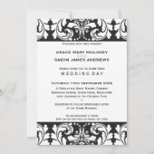 TROUWKAARTJE stijlvol zwart en wit Kaart (Achterkant)