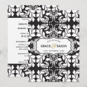 TROUWKAARTJE stijlvol zwart en wit Kaart (Voorkant / Achterkant)