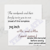 TROUWKAARTJE TEMPLATE VOOR BEGELEIDING GASTEN KAART (Voorkant / Achterkant)