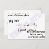 TROUWKAARTJE TEMPLATE VOOR BEGELEIDING KAART (Voorkant / Achterkant)