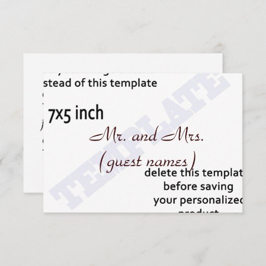 TROUWKAARTJE TEMPLATE VOOR BEGELEIDING VAN DE GAST KAART (Voorkant / Achterkant)