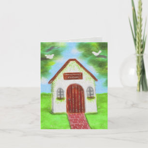 Trouwkaartje 'Tijdelijk Honeymoon Cottage' Bedankkaart