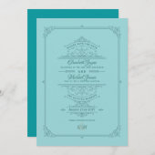 Trouwkaartjes met antieke regency-versiering 'Save Kaart (Voorkant / Achterkant)