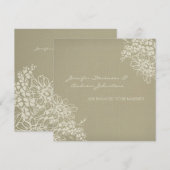 Trouwkaartjes met bloemmotief voor verlovingsaanko aankondiging (Voorkant / Achterkant)