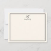 Trouwkaartjes met elegante script monogram briefpa kaart (Voorkant)