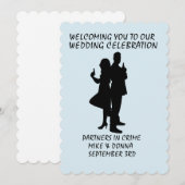 TROUWKAARTJES MET GANGSTER THEMA KAART (Voorkant / Achterkant)