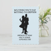 TROUWKAARTJES MET GANGSTER THEMA KAART (Staand voorkant)