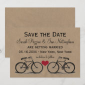 Trouwkaartjes met vintage fiets Save the Date (Voorkant / Achterkant)
