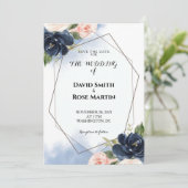 Trouwkaartjes om de datum te reserveren kaart (Staand voorkant)