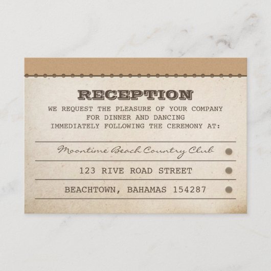 trouwkaartjes receptie informatiekaartje (Voorkant)