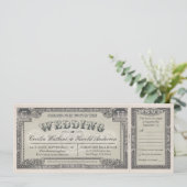 Trouwkaartjes vintage met RSVP-kaarten v.2 Kaart (Staand voorkant)