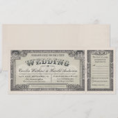 Trouwkaartjes vintage met RSVP-kaarten v.2 Kaart (Voorkant / Achterkant)