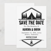 Trouwkaartjes voor camping bruiloft save the date  kaart (Voorkant / Achterkant)