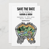 Trouwkaartjes voor camping bruiloft save the date  kaart (Voorkant / Achterkant)