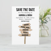 Trouwkaartjes voor camping bruiloft save the date  kaart (Staand voorkant)