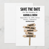 Trouwkaartjes voor camping bruiloft save the date  kaart (Voorkant / Achterkant)