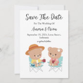Trouwkaartjes voor camping bruiloft save the date  kaart (Voorkant)