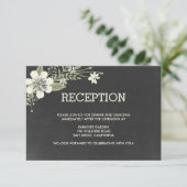 Trouwkaartjes voor Chalkboard Blooms bruiloftsrece Informatiekaartje (Staand voorkant)