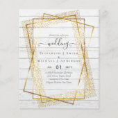 TROUWKAARTJES VOOR EEN BUDGET  Goud Glitter Geomet (Voorkant)