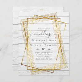 TROUWKAARTJES VOOR EEN BUDGET  Goud Glitter Geomet